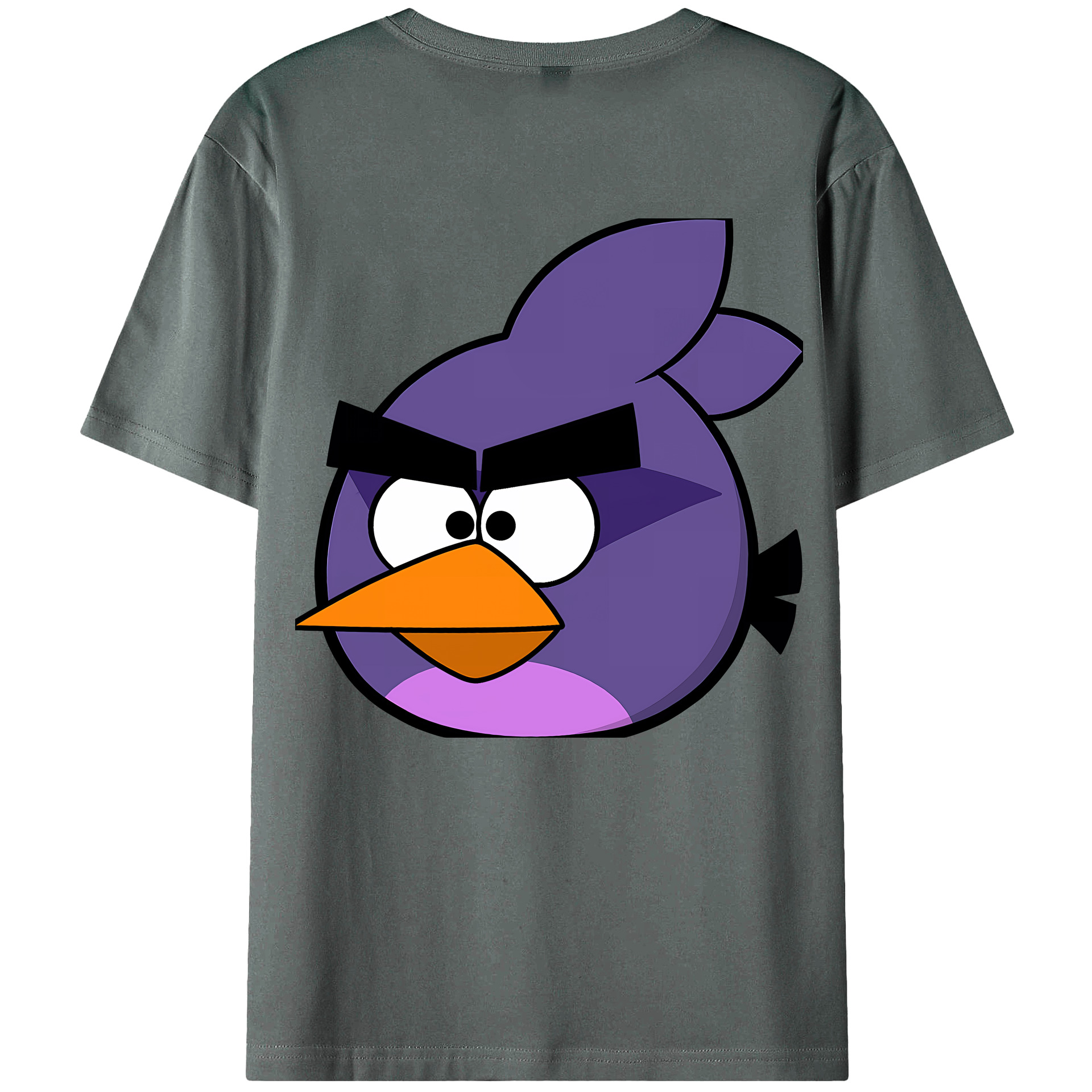 （画像用） Angry Birds アングリーバード 綿100％ メンズ半袖Tシャツ（バックプリント） 通気性
